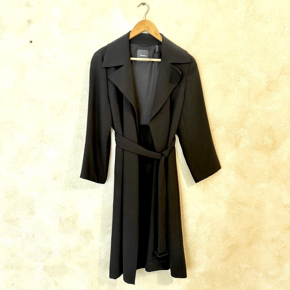 Theory Women Black Trench Coat